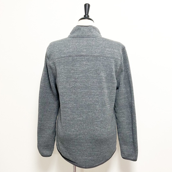 Prana Heather Grey 1/4 Zip Bryce Knit Fleece Lined Pullover Long Sleeve Large - Picture 9 of 14